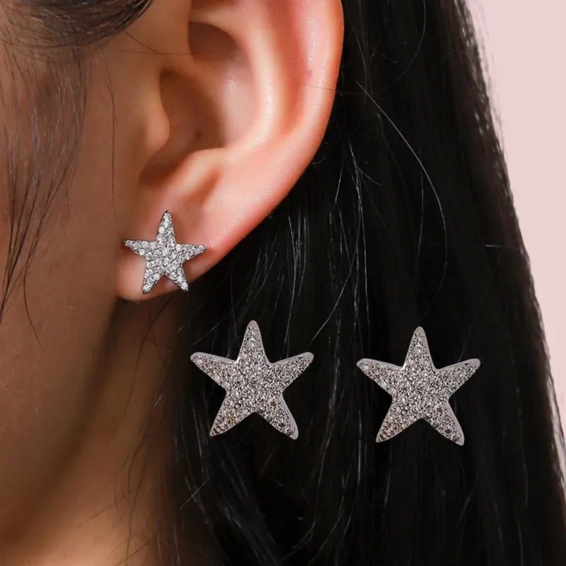 Star Zircon Ear Studs