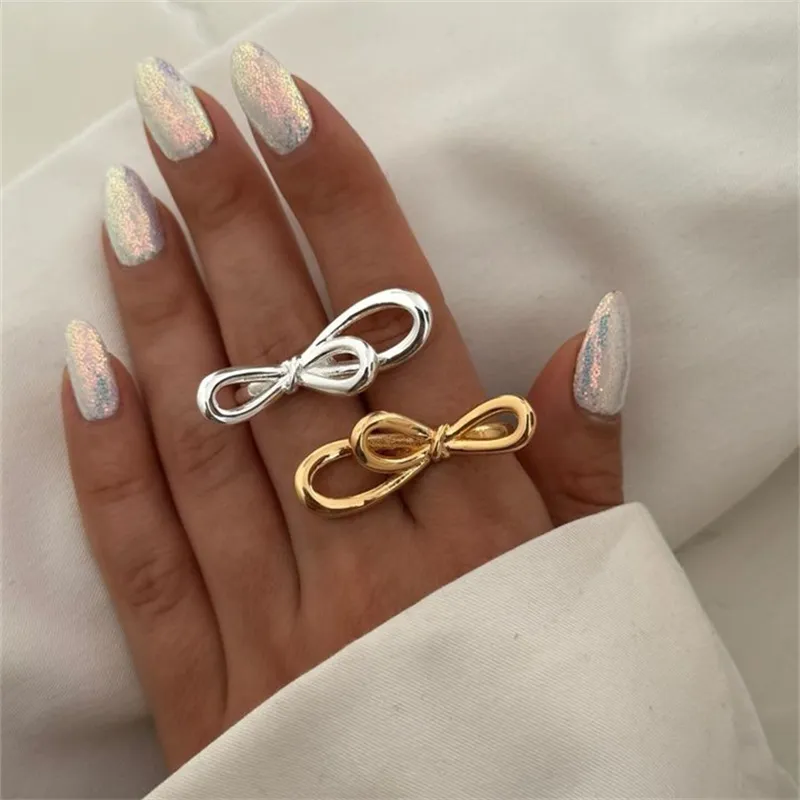 Flower Bow Knot Open Rings