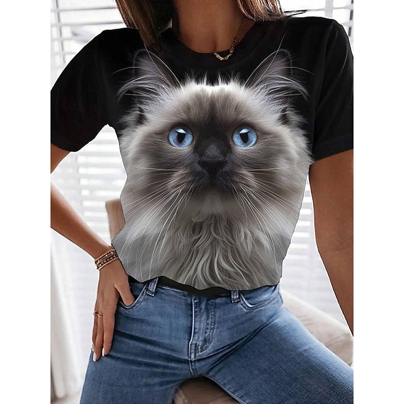 Print Short Sleeve Casual Tee