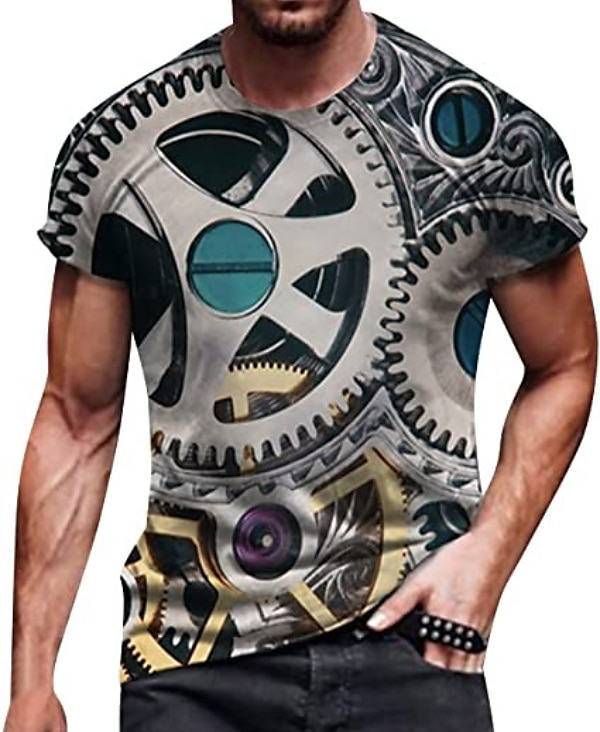 Graphic Letter Short Sleeve Tee with Back Print